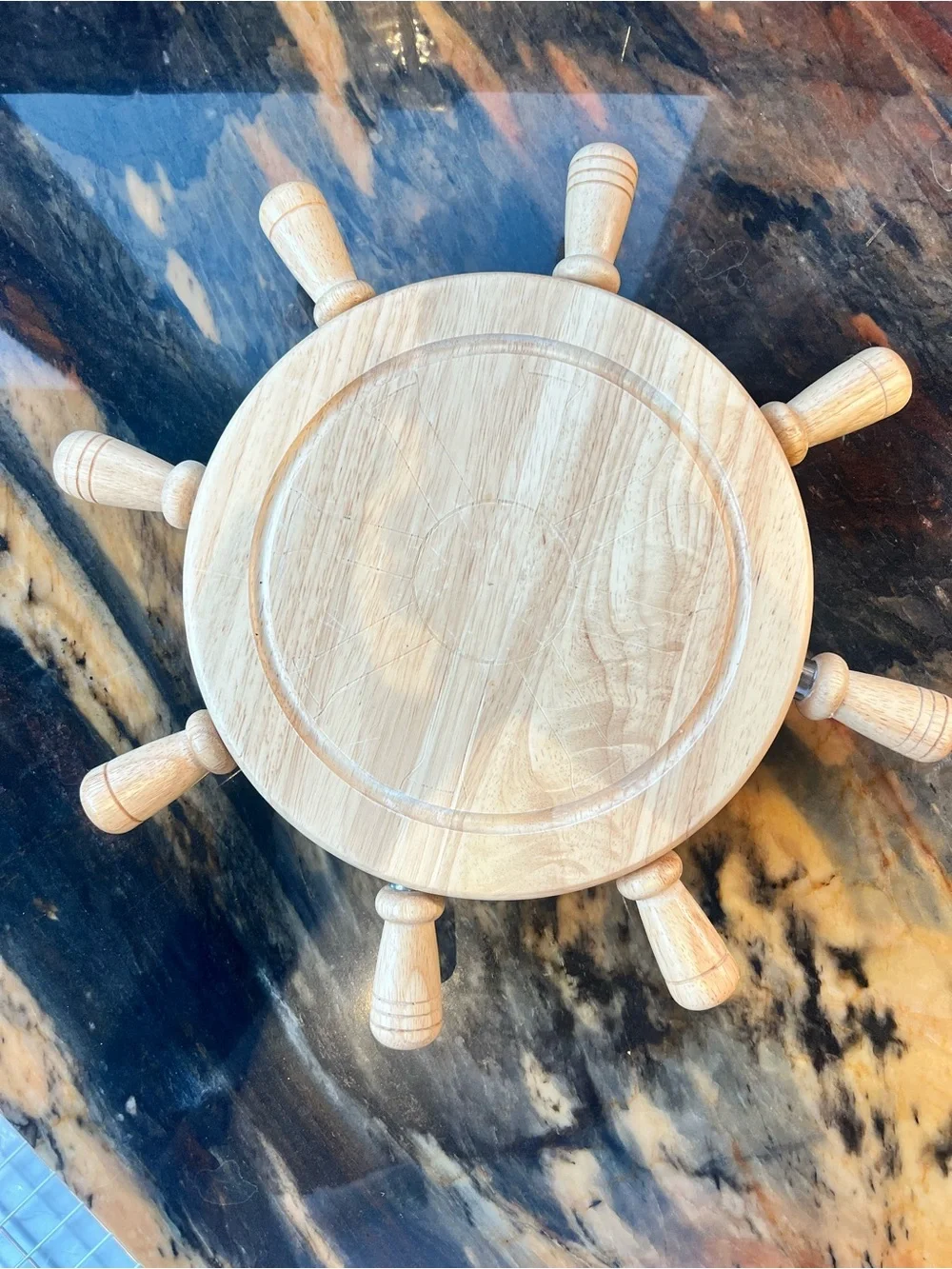 Wooden Cheese Board Set with Four Cheese Tools - Natural Wood